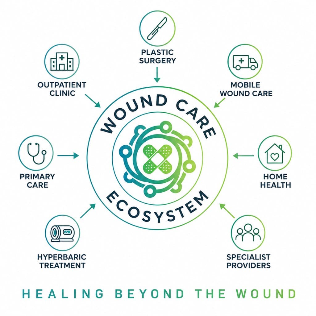 Wound Care Ecosystem — mobile wound care, home health, primary care, and specialist providers